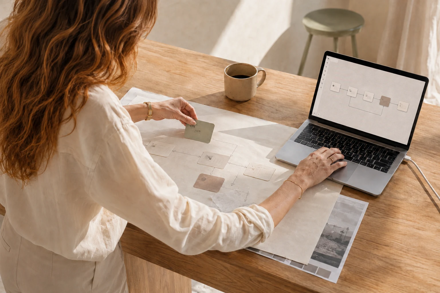 Illustration — construction d’un workflow sur ordinateur